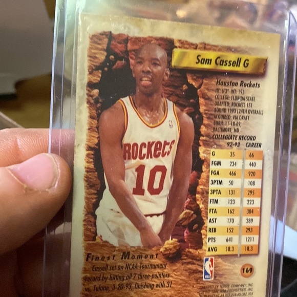 1994 Topps finest Sam casserole G - Picture 2 of 2